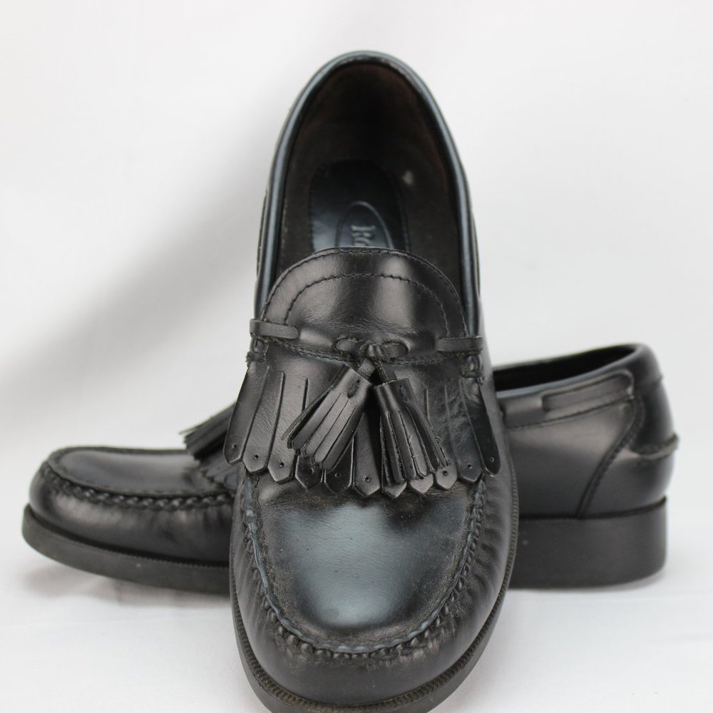 Rockport Black Leather Loafers Mens 7M Career